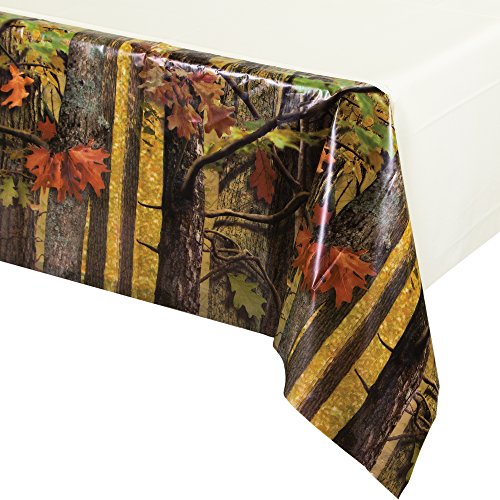 Product Cover Creative Converting Border Print Plastic Banquet Table Cover, Hunting Camo - 725676