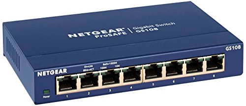 Product Cover NETGEAR 8-Port Gigabit Ethernet Unmanaged Switch (GS108) - Desktop, and ProSAFE Limited Lifetime Protection
