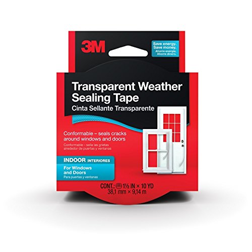 Product Cover 3M Interior Transparent Weather Sealing Tape, 1.5-Inch by 10-Yard(2Pack)