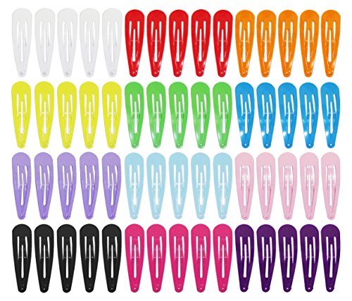 Product Cover Barettes and Hair Clips for Women, Hair Clip for Teens - Hipgirl 60 Piece 2 Inch Metal Snap Hair Clips for Hair-No Slip Grip Metal Barrettes for Teens Adults. Hair Clips Snap Style