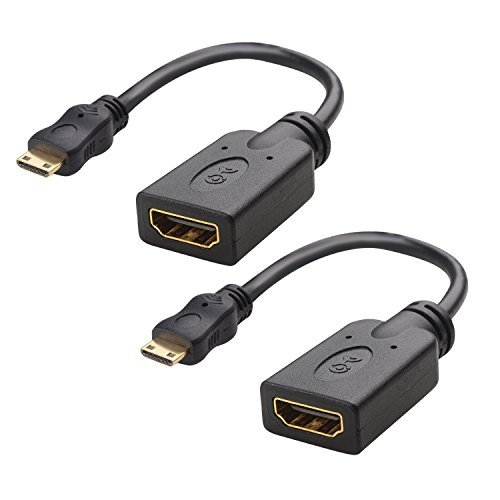 Product Cover Cable Matters 2 Pack Mini HDMI to HDMI Adapter (HDMI to Mini HDMI Adapter) 6 Inches