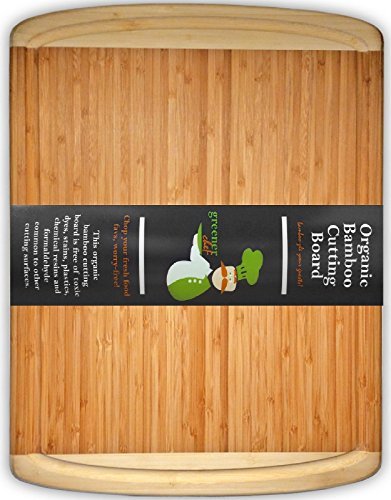 Product Cover Greener Chef's Best Organic Bamboo Wood Cutting & Kitchen Chopping Board with Groove - Extra Large