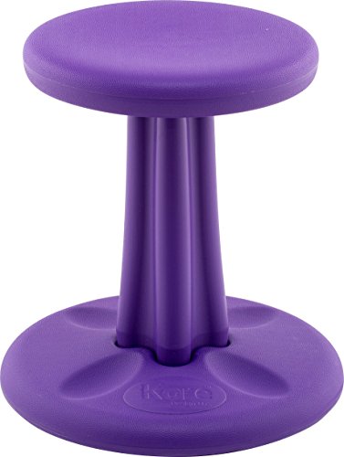 Product Cover Kore Kids Wobble Chair - Flexible Seating Stool for Classroom & Elementary School, ADD/ADHD - Made in USA - Age 6-7, Grade 1-2, Purple (14in)