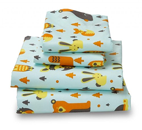 Product Cover Woodland Creatures QUEEN Sheets for Kids -Breathe 50% Better Than Cotton and Are Made from Super Soft Microfiber That Is as Soft as 1500 Thread Count Cotton and Will Not Ball Up, Shrink or Wrinkle; This Full size set Comes with Reinforced E