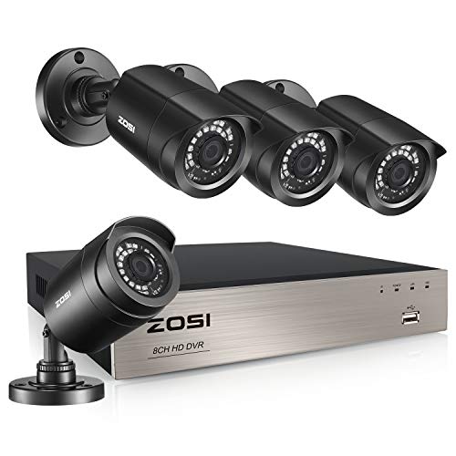 Product Cover ZOSI Home Security Cameras System 8CH 1080p Lite CCTV DVR Recorder with 4X 1080p HD Indoor Outdoor Weatherproof 65ft Night Vision CCTV Cameras NO Hard Drive