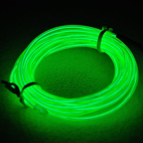 Product Cover TDLTEK Neon Glowing Strobing Electroluminescent Wire/El Wire + 3 Mode Battery Controller, Green 9ft