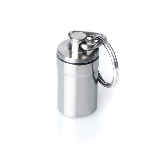 Product Cover GUS Magnum Pill Fob Made in USA Stainless Steel Keychain Pill Holder Larger Pill & Vitamin Holder