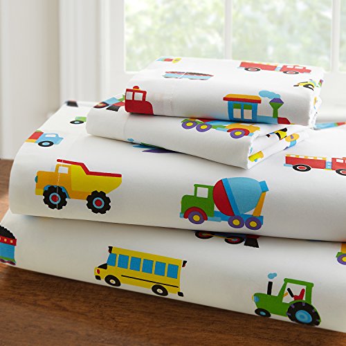 Product Cover Wildkin Kids 100% Cotton Full Sheet Set for Boys and Girls, Cotton Bedding Set Includes Top Sheet, Fitted Sheet, and Two Standard Pillow Cases, Pattern Coordinates with Our Comforters and Pillow Shams