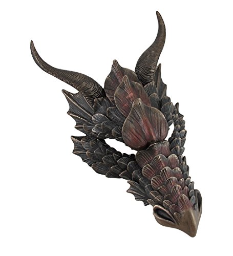 Product Cover Resin Wall Sculptures Wu76464a4 Metallic Bronze Finish Dragon Head Wall Mask Medieval Decor 8.5 X 12 X 5.5 Inches Bronze