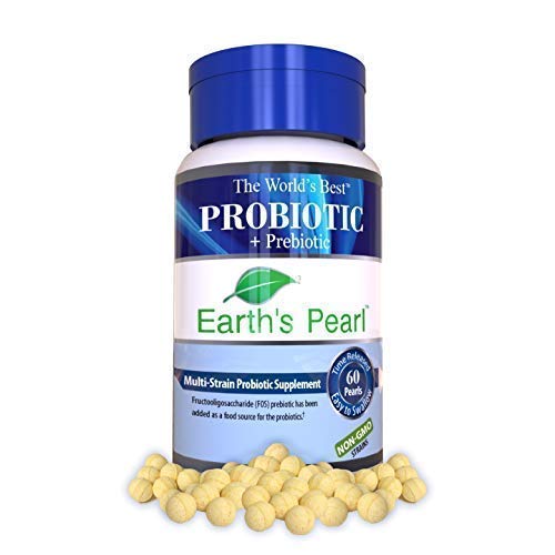 Product Cover 60 Day Supply - Earth's Pearl Probiotic & Prebiotic - for Women, Men and Kids - Advanced Digestive Gut Health and Enzyme Support - One a Day Pearls - Billions of Live Cultures