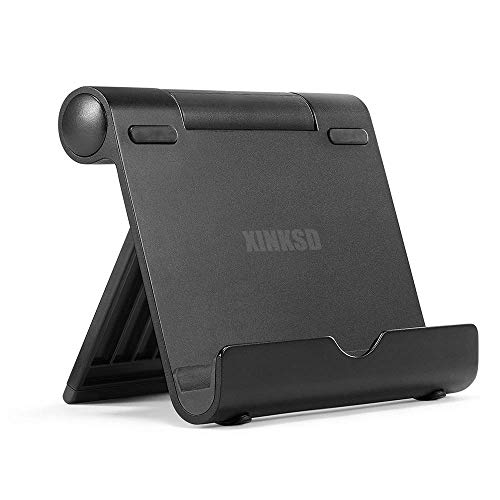Product Cover XINKSD Portable Multi-Angle Stand for Tablets, e-Readers and Smartphones, Compatible with iPhone X/8/8 Plus/7/7 Plus, Samsung Galaxy S8/S7/Note 8, iPad Pro 9.7/10.5, Air, Mini, Pixel 2 and More Black