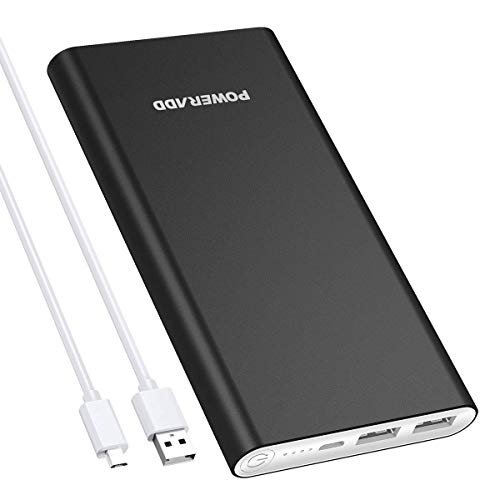 Product Cover POWERADD 2nd Gen Pilot 2GS 10000mAh Power Bank, Dual USB Port Portable Charger 3.4A High-Speed Charge for iPhone, Samsung Galaxy, Other Smartphone and Tablet - Black (Apple Cable Not Included)