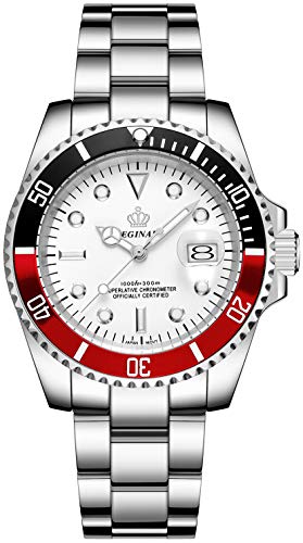 Product Cover Fanmis White Dial Rotatable Bezel Luminous Hand Quartz Men's Ladies Silver Stainless Steel Watches