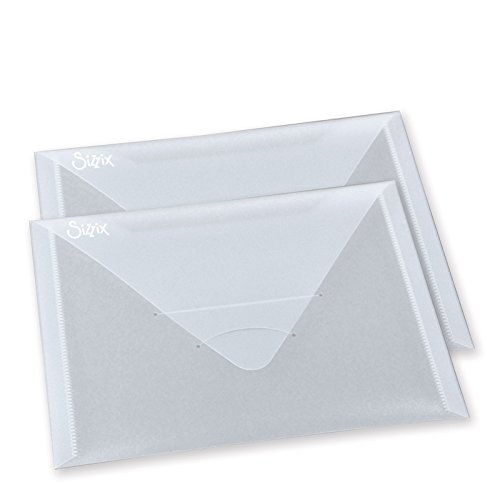 Product Cover Sizzix, Multi Color, Plastic Envelopes 659254, 2 Pack, One Size, 6.25-Inch by 9-Inch