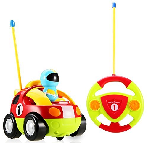 Product Cover Holy Stone Cartoon RC Race Car with Music and Lights Electric Radio Control Toy Remote Control Car for Babies Toddlers Kids and Children Color Red