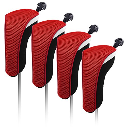 Product Cover 4X Thick Neoprene Black Red Hybrid Golf Club Head Cover Headcovers with Interchangeable Number Tags