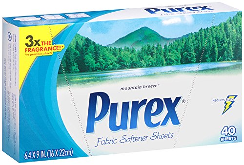 Product Cover Purex Fabric Softener Dryer Sheets, Mountain Breeze, 40 Count