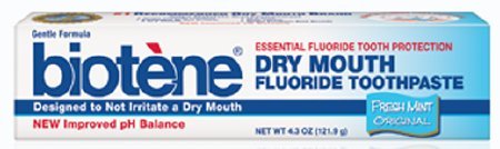 Product Cover Biotene Dry Mouth Fluoride Toothpaste Fresh Mint Original 4.3 Oz. (2 Pack)