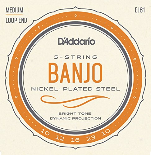 Product Cover D'Addario EJ61 Nickel 5-String Banjo Strings, Medium, 10-23