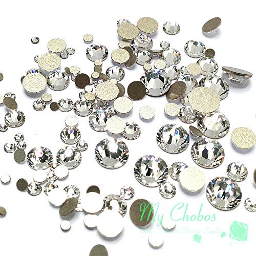Product Cover Crystal-Wholesale Swarovski Clear CRYSTAL (001) 2058/2088 Crystal Fatbacks Rhinestones Nail Art Mixed With Sizes Ss5, Ss7, Ss9, Ss12, Ss16, Ss20, Ss30, 144 Piece