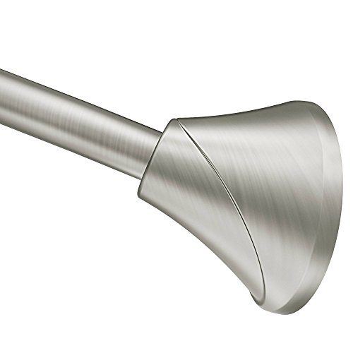 Product Cover Moen CSR2172BN 5-Foot Adjustable Tension Single Curved Shower Curtain Rod, Brushed Nickel