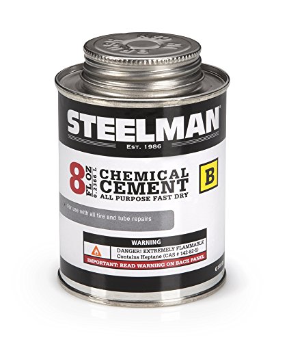 Product Cover Chemical Vulcanizing Cement for Rubber Tire and Tube Repairs - 8oz. By Steelman, Fast-Drying, Contains Vulcanization Accelerators, Suitable for Chemical or Heat Vulcanization