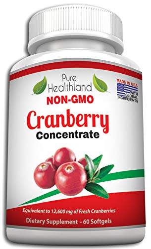 Product Cover Triple Strength Cranberry Concentrate Supplement Pills for Urinary Tract Infection UTI. Equal to 126000mg Fresh Cranberries. Promote Kidney Bladder Health for Men and Women. Easy to Swallow Softgels
