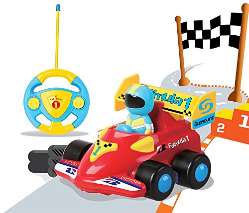 Product Cover Cartoon R/C Formula Race Car Radio Control Toy by Liberty Imports (Assorted Colors)