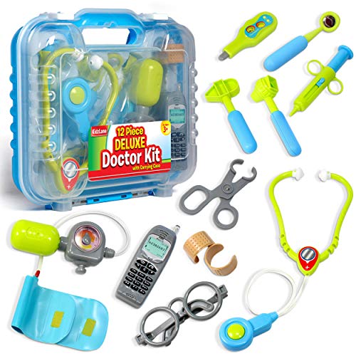 Product Cover Durable Kids Doctor Kit with Electronic Stethoscope and 12 Medical Doctor's Equipment, Packed in a Sturdy Gift Case