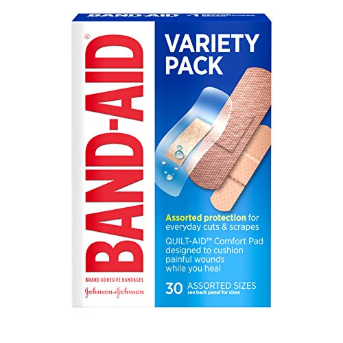 Product Cover Band-Aid Brand Adhesive Bandage Family Variety Pack, Clear, Tough, and Sport Bandages, Assorted Sizes, 30 ct