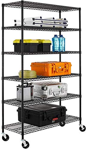 Product Cover NSF Wire Shelving Unit 6-shelf Large Storage Shelves Heavy Duty Metal Wire Rack Shelving Height Adjustable Commercial Grade Utility Steel Storage Rack on 4