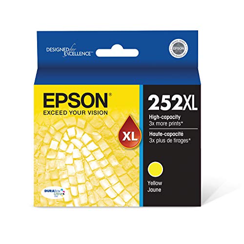 Product Cover Epson T252XL420 252XL WorkForce WF-3620 3640 7110 7210 7610 7620 7710 7720 Ink Cartridge (Yellow) in Retail Packaging