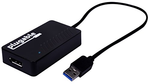 Product Cover Plugable USB 3.0 to DisplayPort 4K UHD (Ultra-High-Definition) Video Graphics Adapter for Multiple Monitors up to 3840x2160 (Supports Windows 10, 8.1, 8, 7)