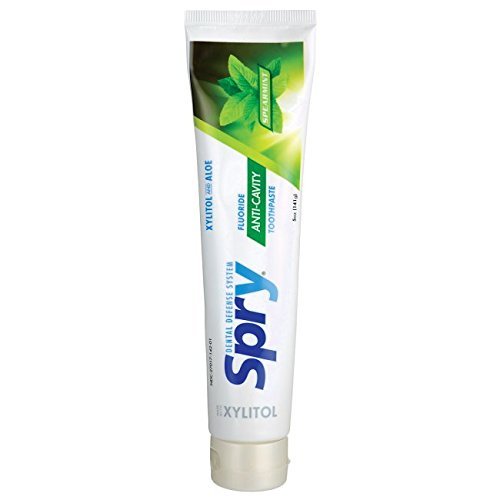 Product Cover Spry Xylitol Toothpaste with Fluoride, Natural Spearmint, Anti-Cavity, 5 oz