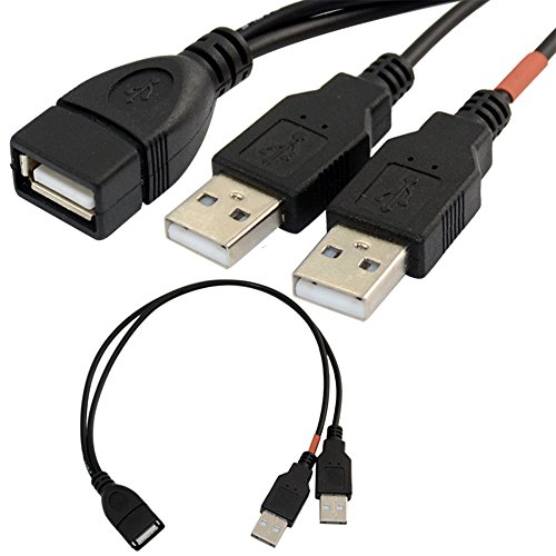 Product Cover HIGHROCK 30cm USB 2.0 a Power Enhancer Y 1 Female to 2 Male Data Charge Cable Extension Cord