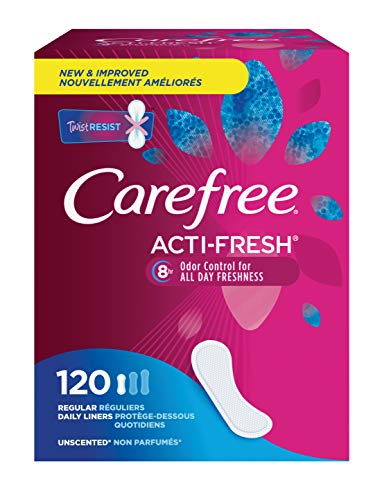 Product Cover Carefree Acti-Fresh Panty Liners, Soft and Flexible Feminine Care Protection, Regular, 120 Count