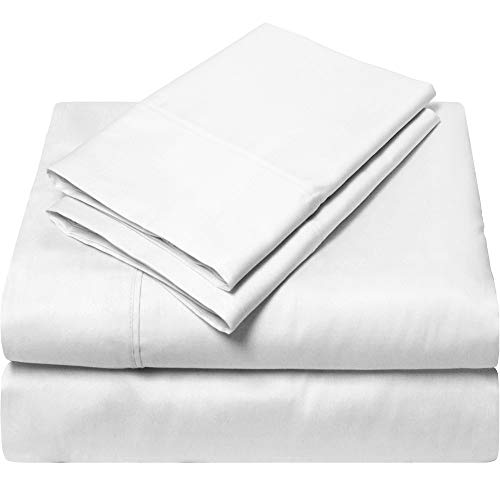 Product Cover SGI bedding Full XL Size Sheets Luxury Soft 100% Egyptian Cotton - Sheet Set for Full XL Size 54x80 Mattress White Solid 600 Thread Count Deep Pocket