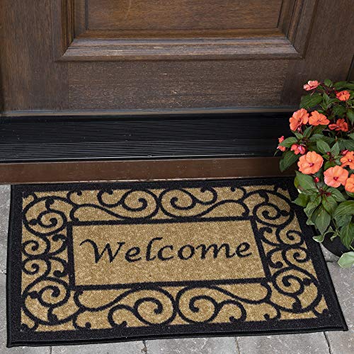 Product Cover Ottomanson Ottohome Collection Rectangular Welcome Doormat (Machine-Washable/Non-Slip), Beige, 20