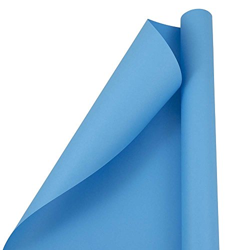 Product Cover JAM PAPER Gift Wrap - Matte Wrapping Paper - 25 Sq Ft - Matte Bright Blue/Peacock Blue - Roll Sold Individually