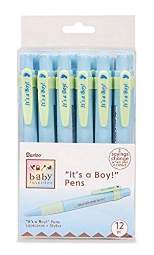 Product Cover Favor - It's a Boy! Pen with Baby Sayings - Blue - 12 pieces