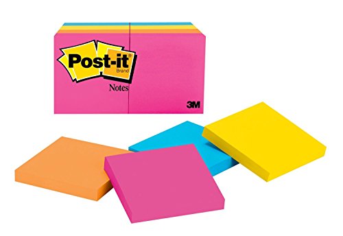 Product Cover Post-it Notes, America's #1 Favorite Sticky Note, 3 x 3 Inches Neon Collection Notes, 8 Pads/Pack (654-8AN)