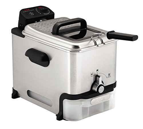 Product Cover T-fal Deep Fryer with Basket, Stainless Steel, Easy to Clean Deep Fryer, Oil Filtration, 2.6-Pound, Silver, Model FR8000
