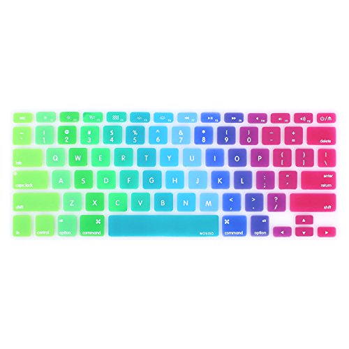Product Cover MOSISO Pattern Keyboard Cover Compatible with MacBook Pro 13/15 inch(with/Without Retina Display,2015 or Older Version),Older MacBook Air 13 inch (A1466/A1369,Release 2010-2017), Rainbow II
