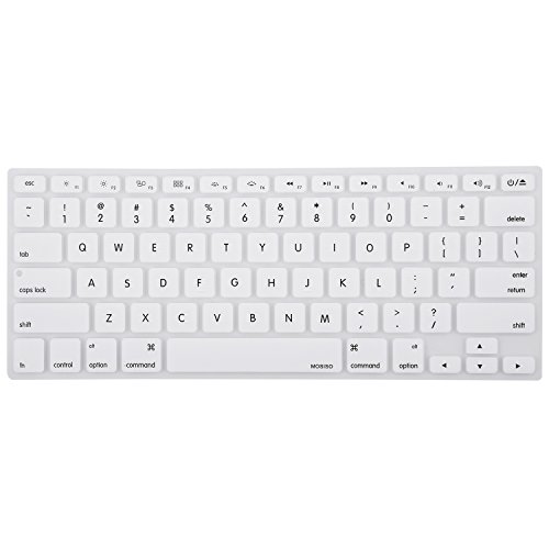 Product Cover MOSISO Silicone Keyboard Cover Compatible with MacBook Pro 13/15 Inch (with/Without Retina Display, 2015 or Older Version),Older MacBook Air 13 Inch (A1466 / A1369, Release 2010-2017), White