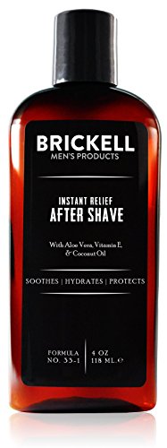 Product Cover Brickell Men's Instant Relief Aftershave for Men, Natural and Organic Soothing After Shave Balm to Prevent Razor Burn, 4 Ounce, Scented