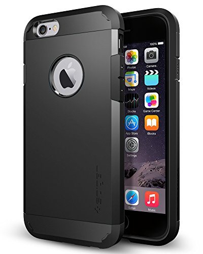 Product Cover Spigen Tough Armor Works with Apple iPhone 6 Case - Smooth Black