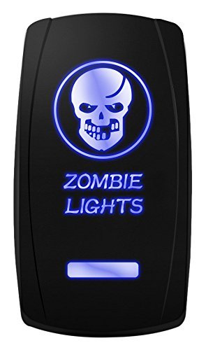 Product Cover mictuning 5pin Laser Zombie Lights Symbol Rocker Switch ON-OFF LED Light 20A 12V BLUE