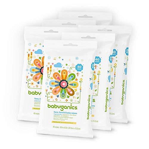 Product Cover Babyganics Face, Hand & Baby Wipes, Fragrance Free, 240 Count (Contains Six 40-Count Packs)