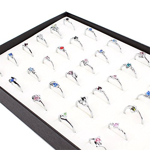 Product Cover Woman Wholesale Lots 30pcs Rhinestone Assorted Silver Plated Ring