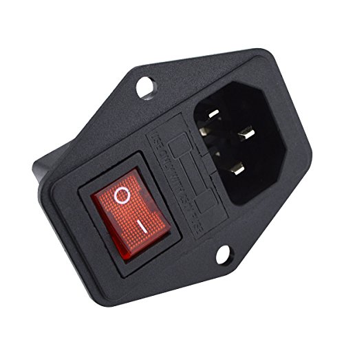Product Cover URBEST 10A 250V AC Rocker Switch 3 Pin IEC320 C14 Inlet Module Plug 5A Fuse